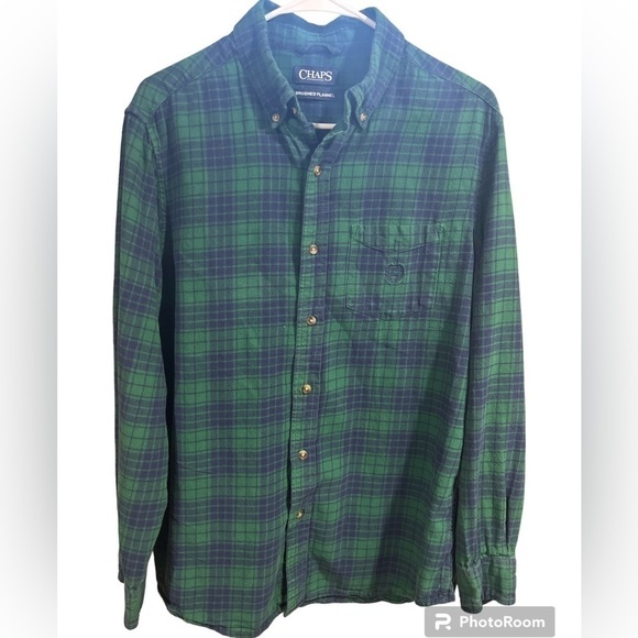 CHAPS Ralph Lauren Brushed Flannel Classic Fit Button Down Shirt Size Medium - Picture 3 of 8